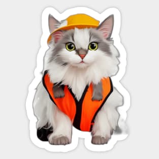 cool catswithhardhats loves jokes cats Sticker